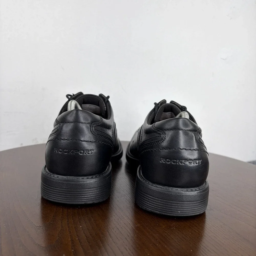 Rockport Shoes Men's 11W Wide Black Leather Oxford Derby Lace Up Casual